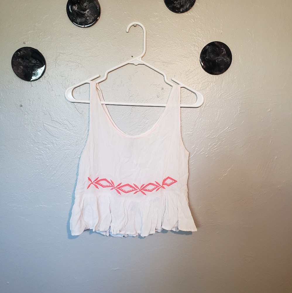 Paper Crane tanktop crop top with cute embroidery